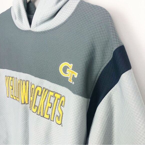 J. AMERICA | GEORGIA TECH YELLOW JACKETS Gray & Yellow Hoodie Men’s Size X-Large - Picture 2 of 7